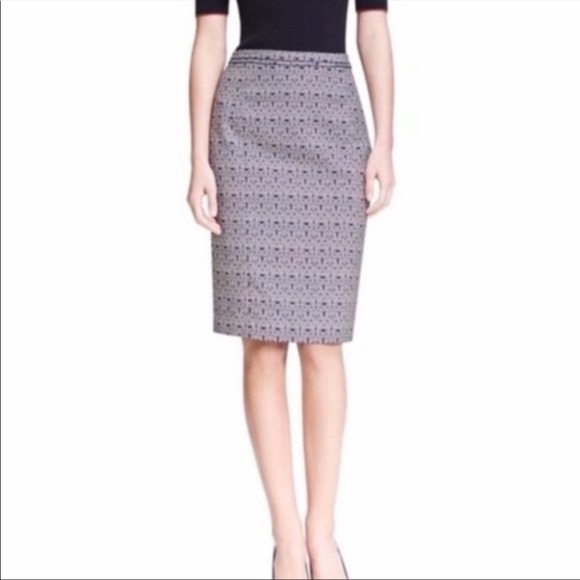 NWT TORY BURCH Navy & White 'Heidi" Pencil Skirt, Size 10 - Picture 2 of 8
